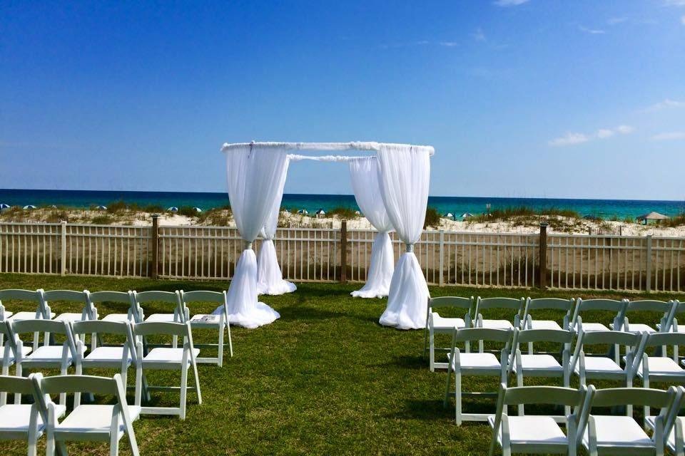 The Landing is a beautiful setting at the Hilton on Pensacola Beach.