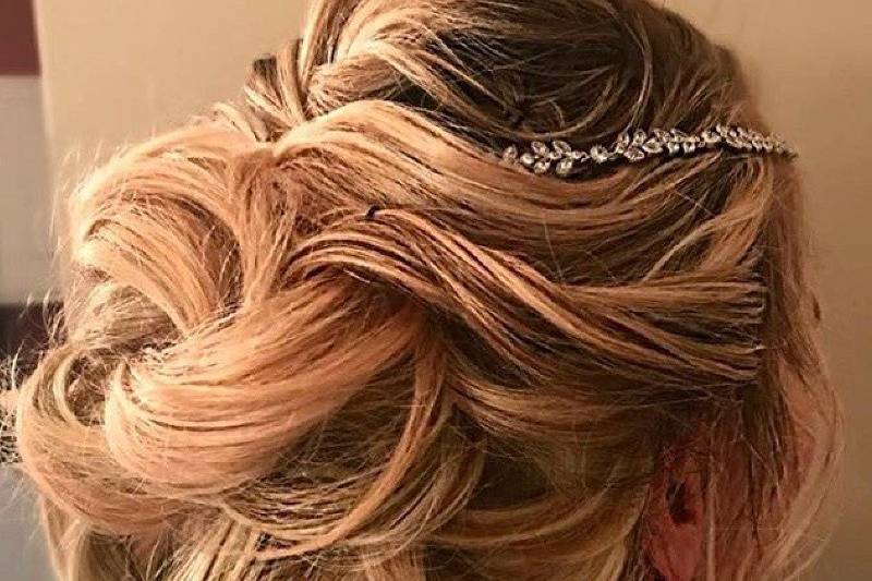 Updo with hair accessory