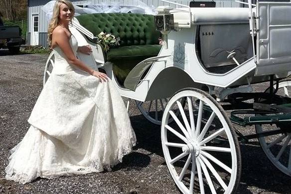 Bride by the carriage