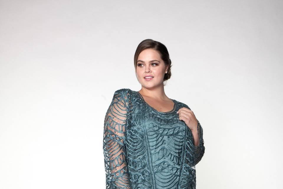 Teal long lace sleeves