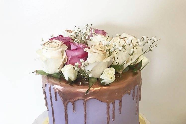Drip Cake with Fresh Lavender