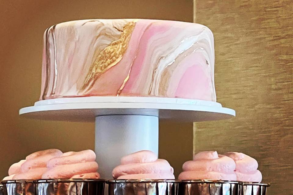 Stunning marble and gold pink