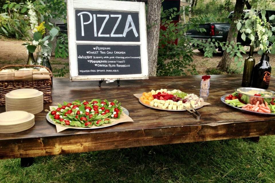 Pizza and salad