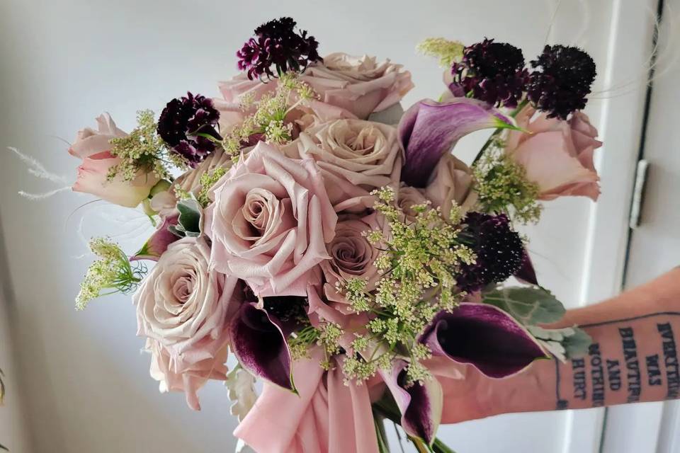 Mauve and Burgundy Bouquet