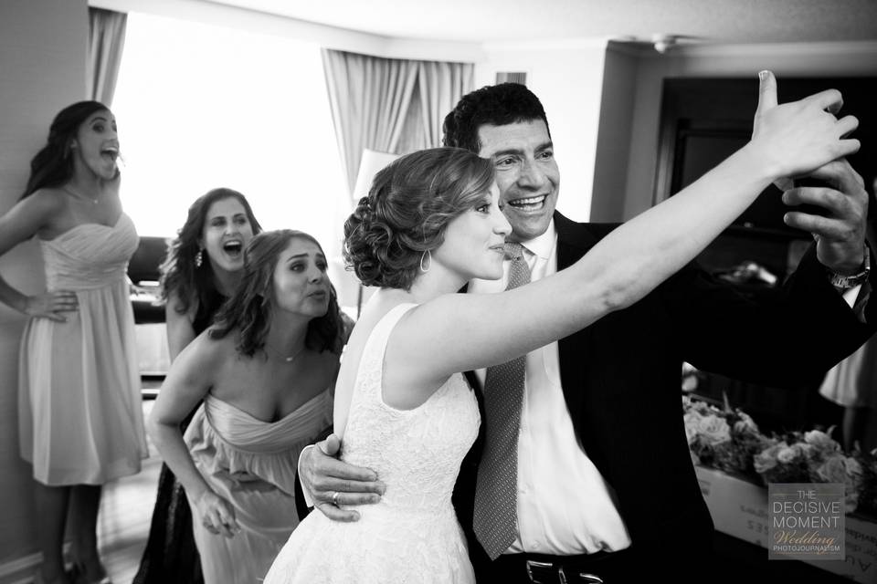 Snapping a wedding photo