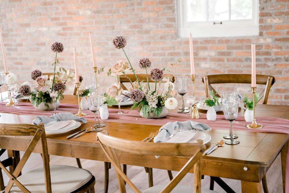 Mauve wedding reception