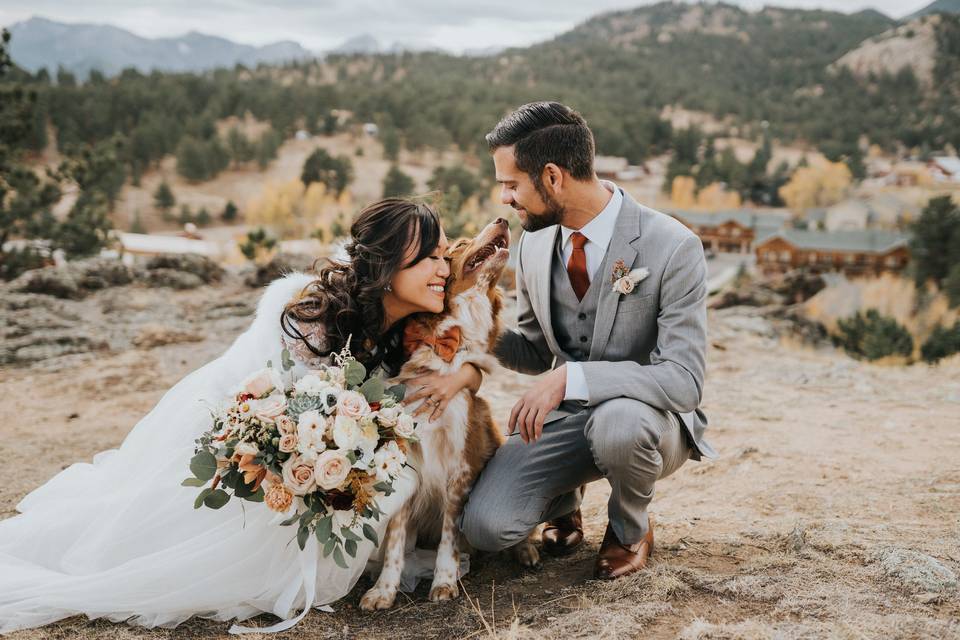 A couple and their pup