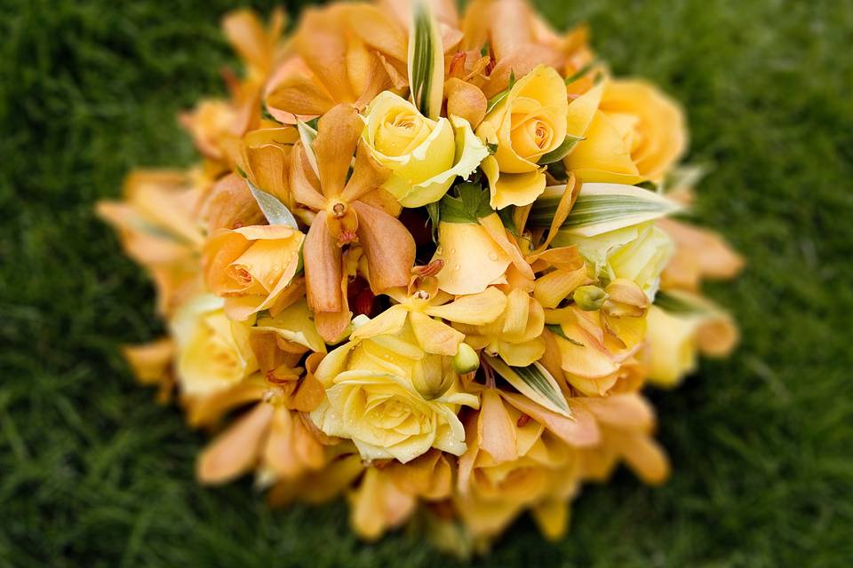 Yellow bridal bouquet