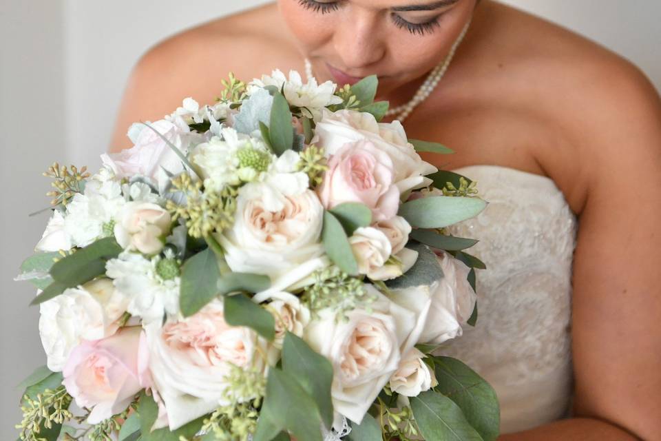 Bride and her bouquet