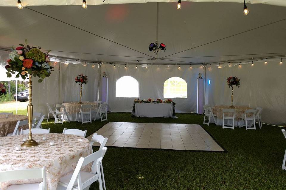 Interior of the tent