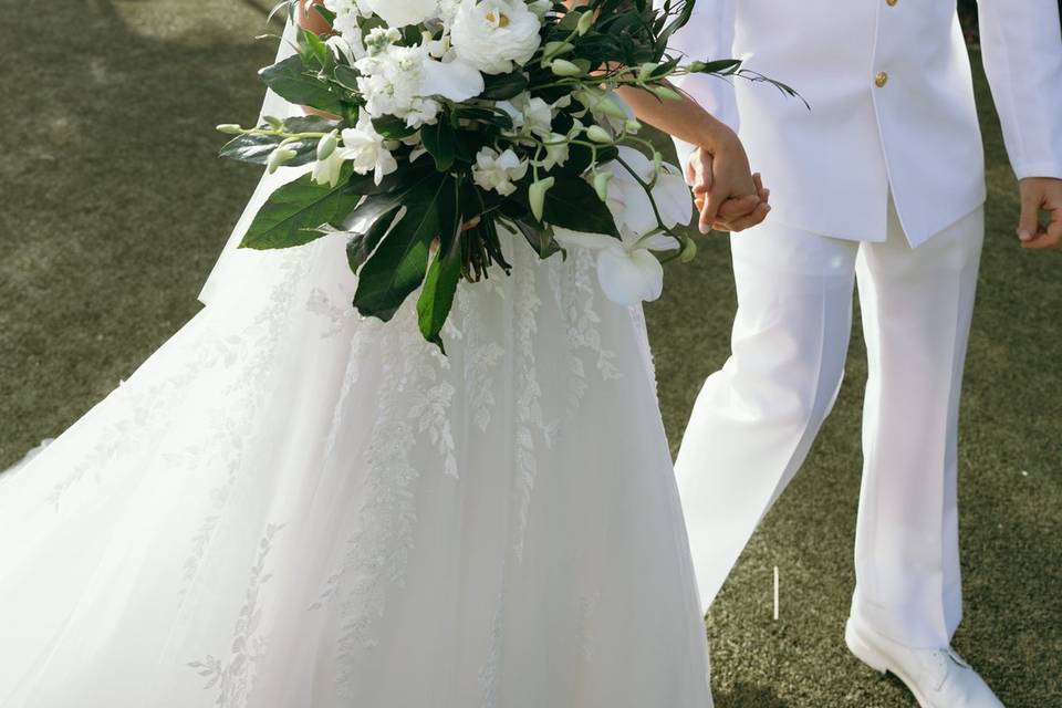 Bride and bridal bouquet