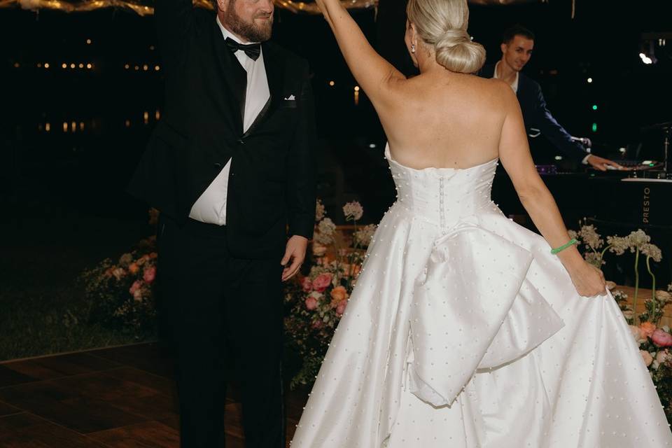 Bride and groom first dance