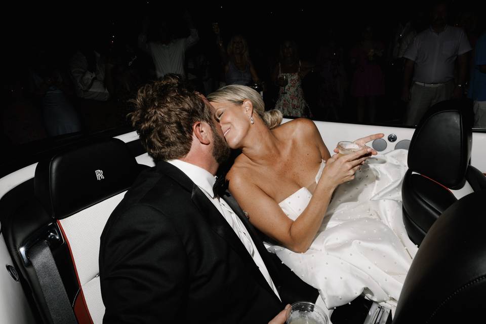 Bride and groom exit