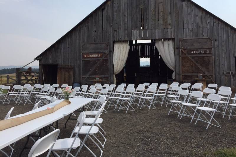 White chair setup