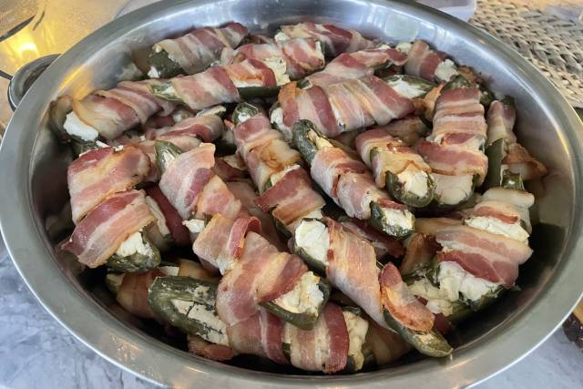 Bacon wrapped jalapeno poppers