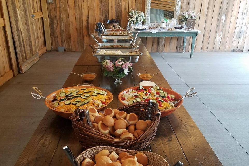 Buffet table