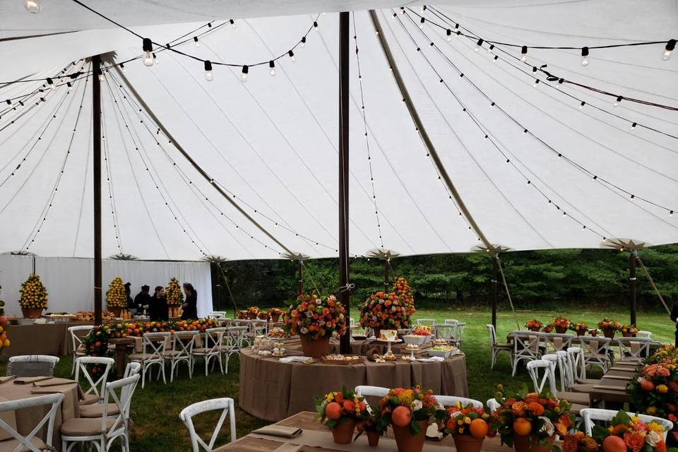 Sailcloth tent in the fall