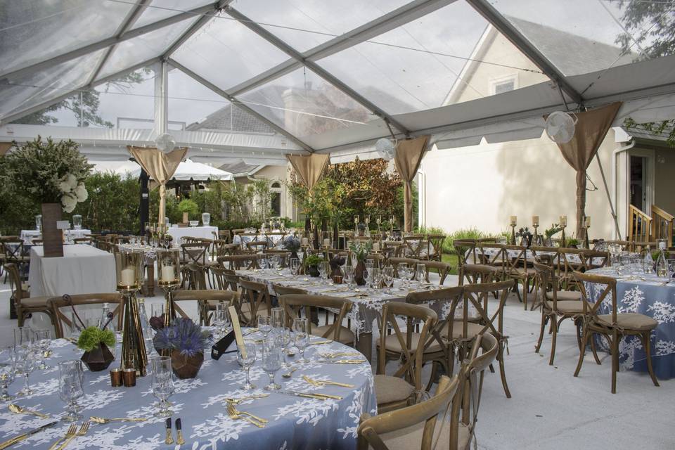 Backyard tented event