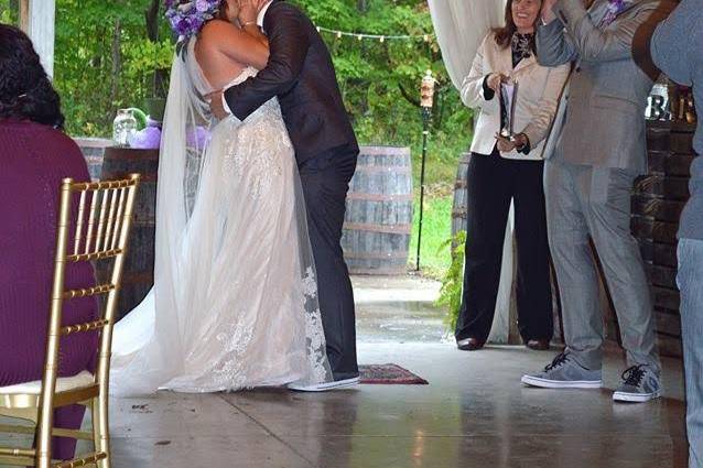 Barn wedding ceremony