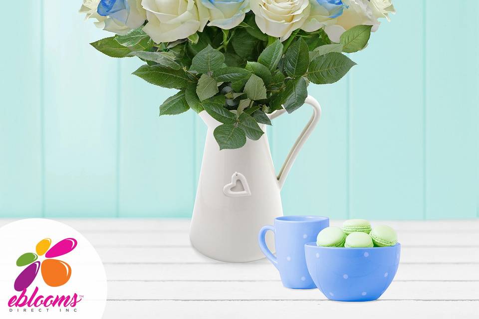 ROSES DUO WHITE AND BLUE