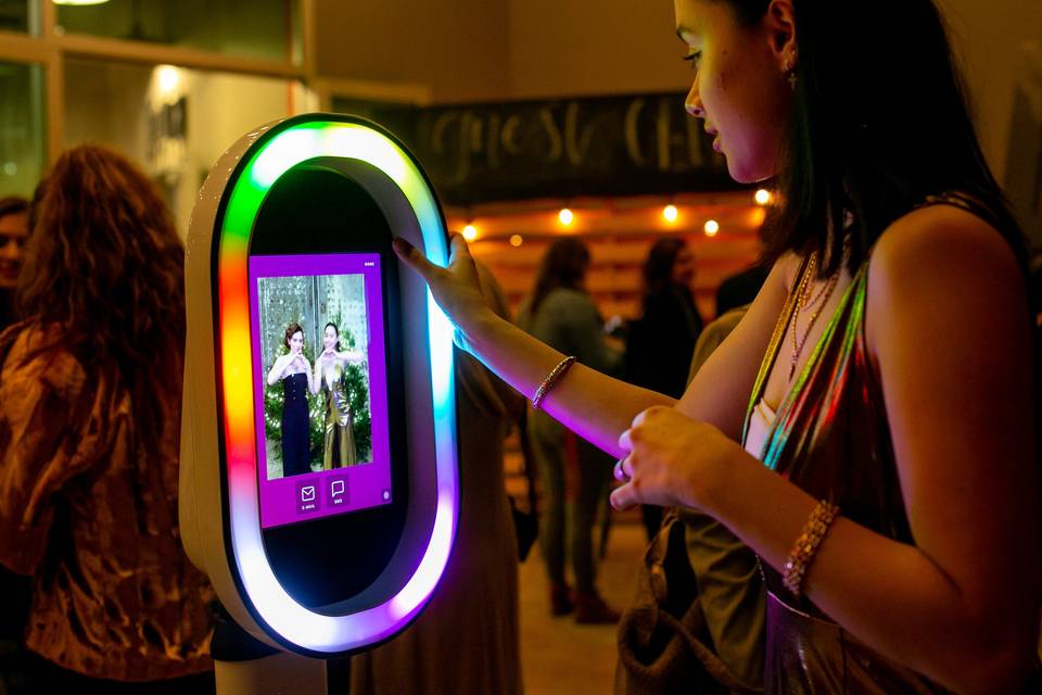 Colorful photo booth lights