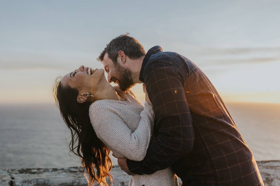 Couple laughing