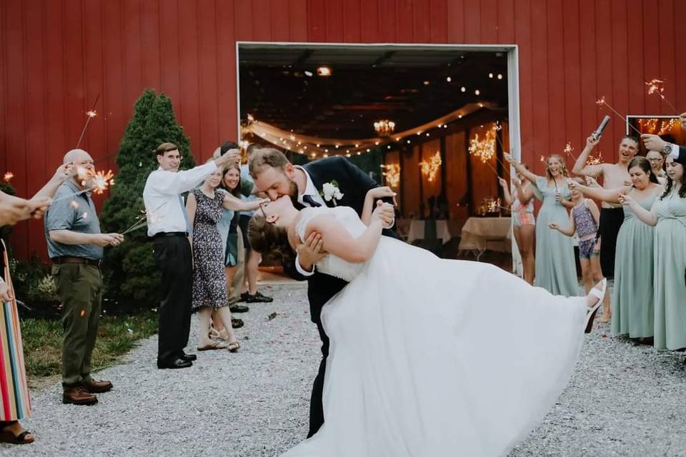 Outside reception barn