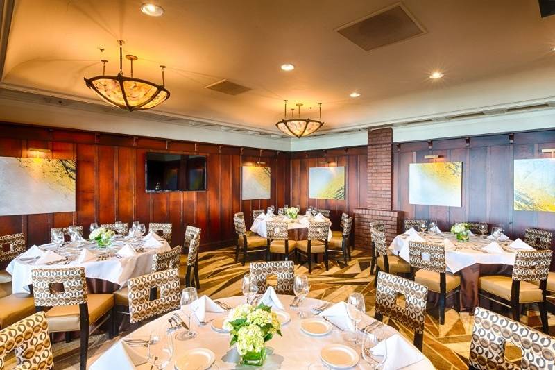 Alcatraz Room offers the ambiance of the Main Dining Room but with privacy.  There's a plasma TV in the room, perfect for a slideshow.