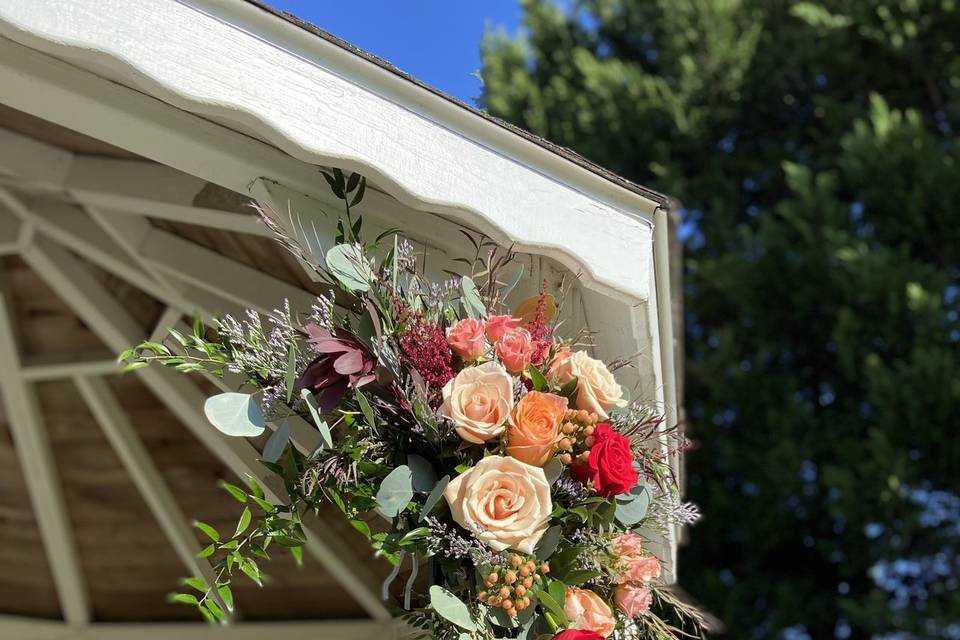 Flowers on the gazebo