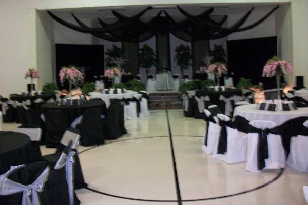 tableclothes, chaircovers, sashes, draping, centerpieces
