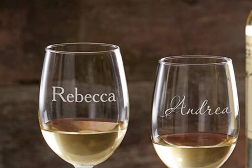 Engraved custom wine glasses