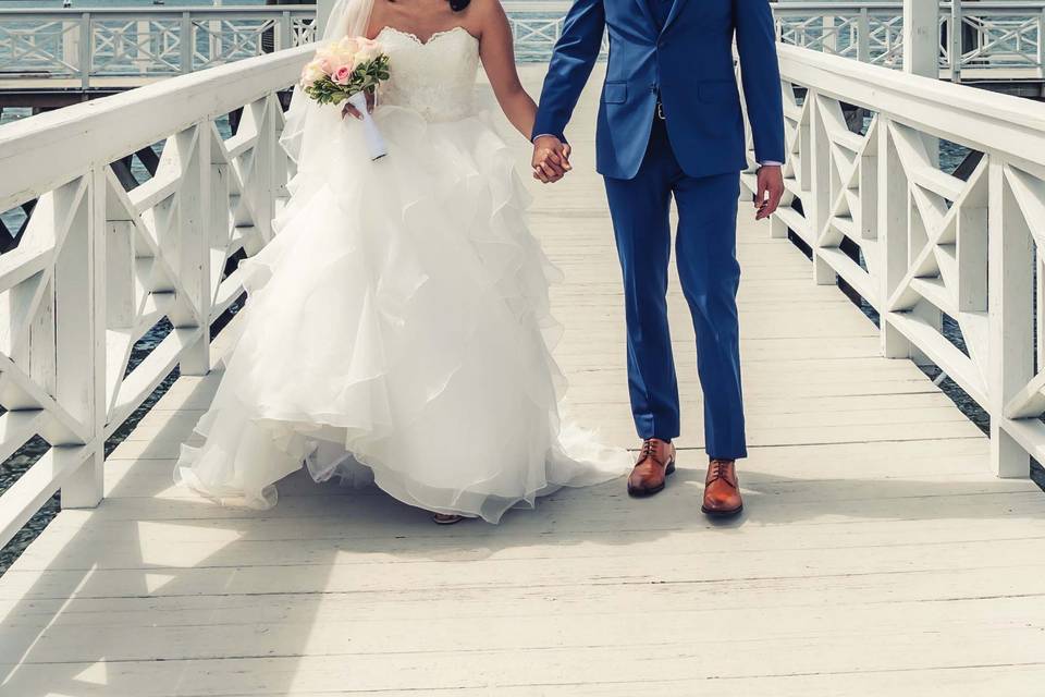 Couple on a bridge