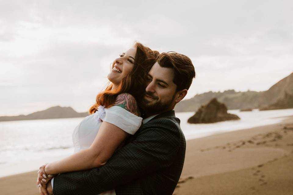 Beach elopement