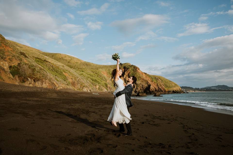 Beach elopement