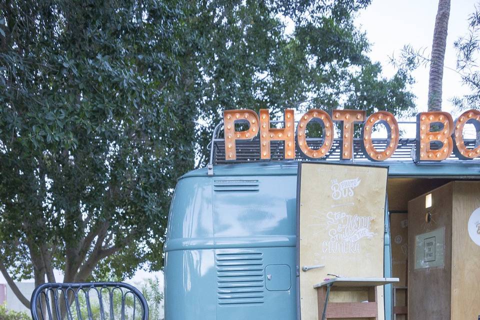 A fun photo VW bus replaced the traditional Photo Booth.