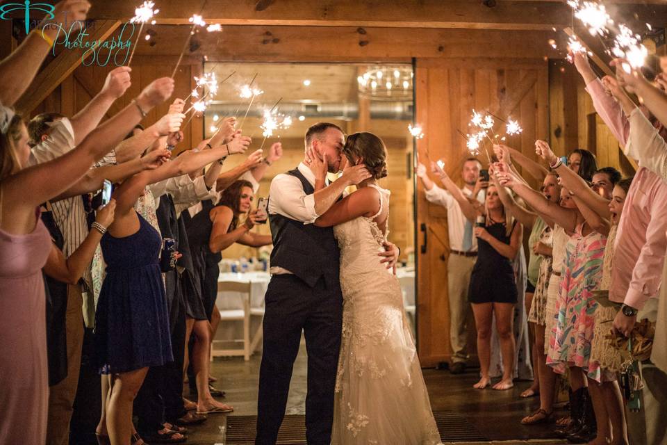 Beautiful sparkler exit at Windy Hill in Simpsonville South Carolina
