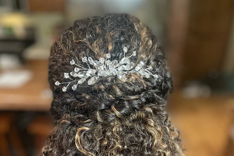 Curly Half updo