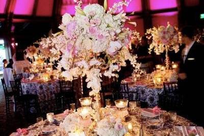Table setup with centerpiece