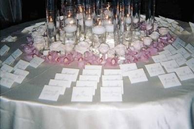 Table setup with centerpiece