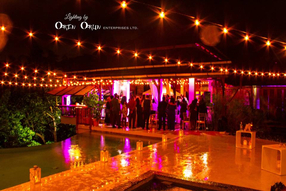 String lighting at Ohana Villa