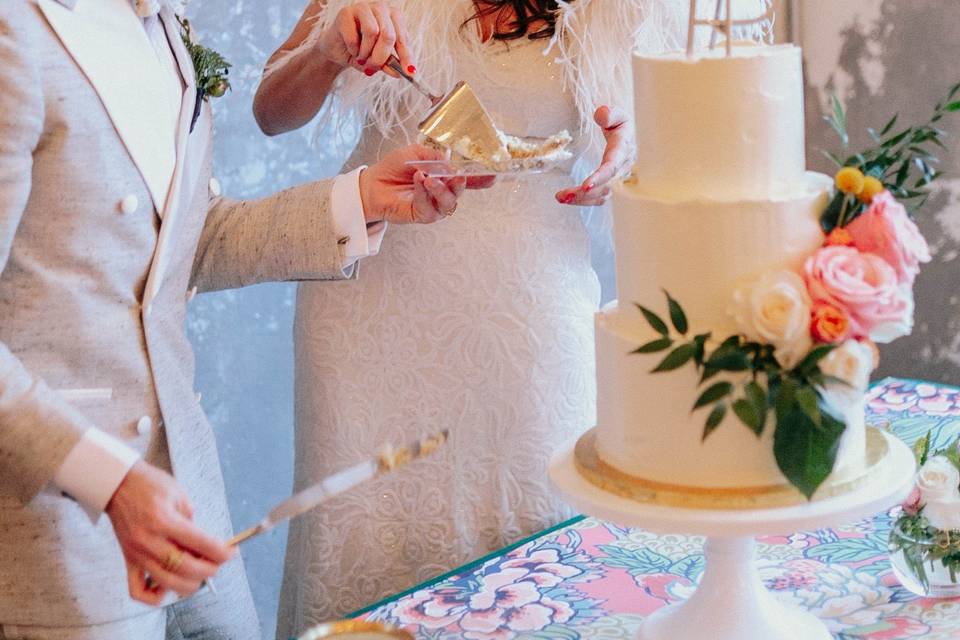 Cutting the cake