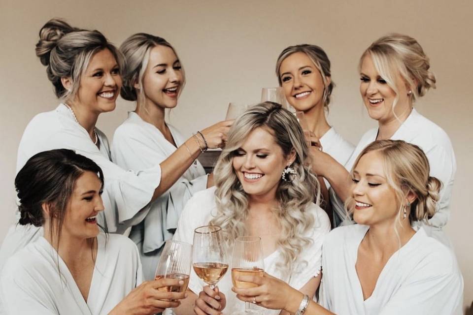 Bridal party wedding makeup