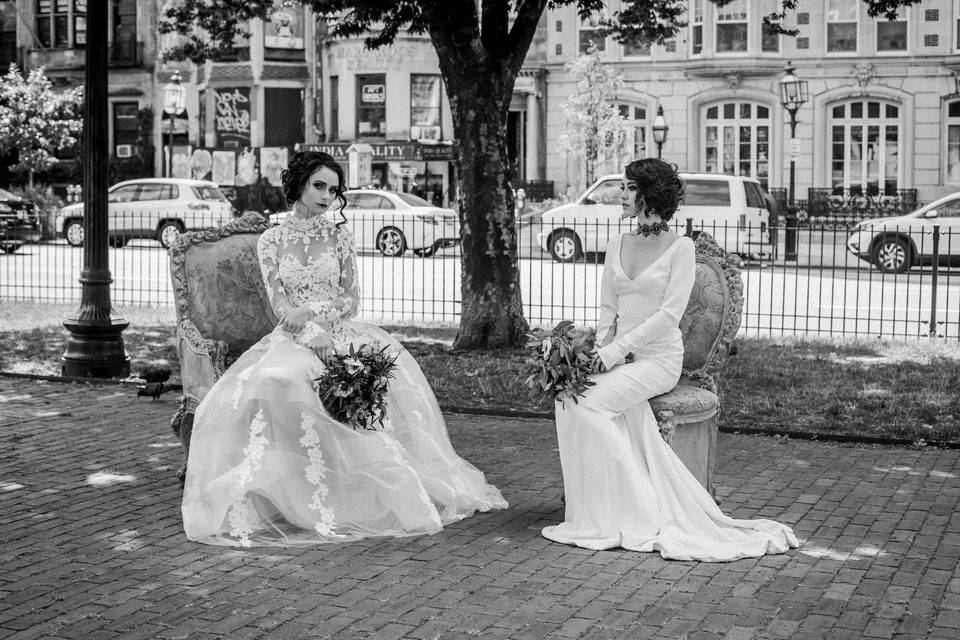 Goth winter wedding