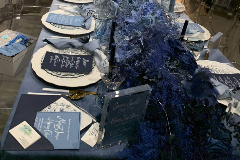 Place settings and table decor