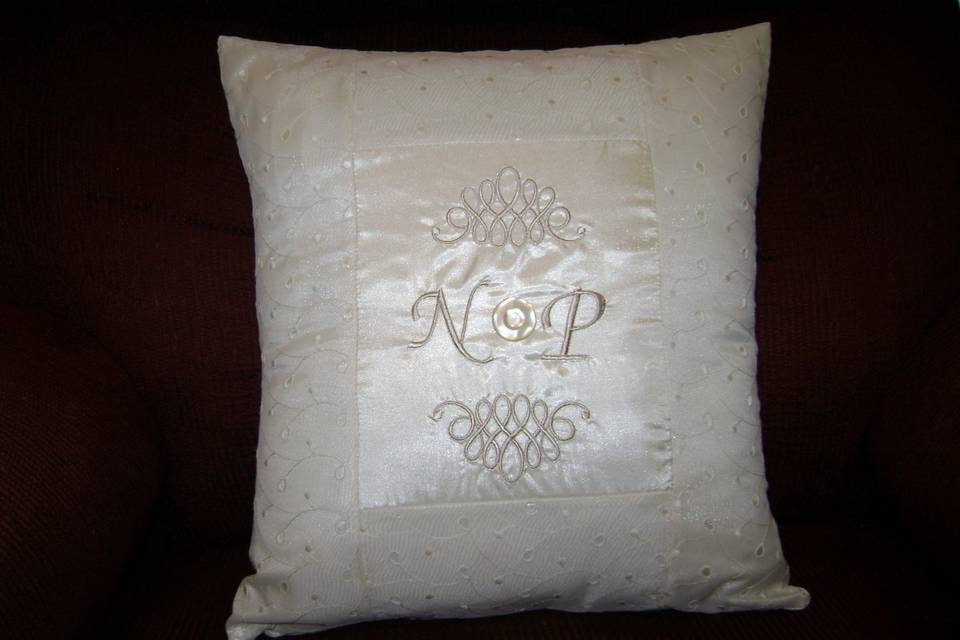 Custom monogrammed keepsake pillow