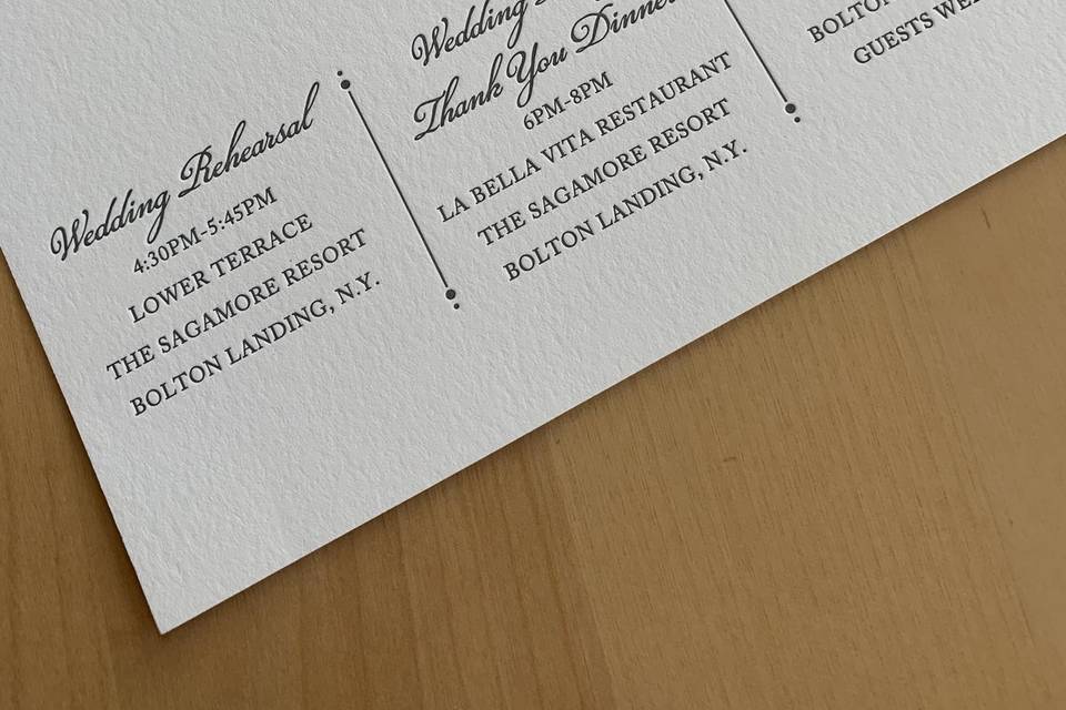 Rehearsal Dinner -LETTERPRESS