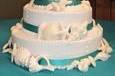 Multiple layered wedding cake