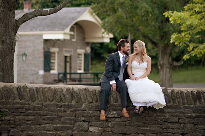 The bride and groom