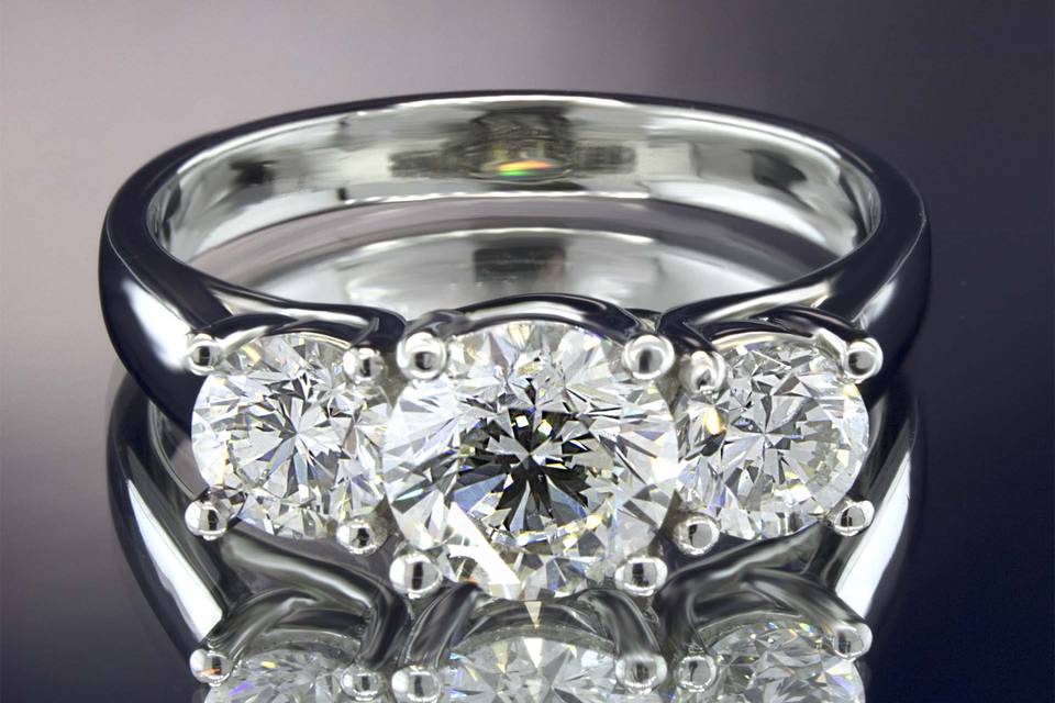 3 diamond engagement ring