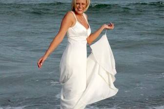 Bride in ocean